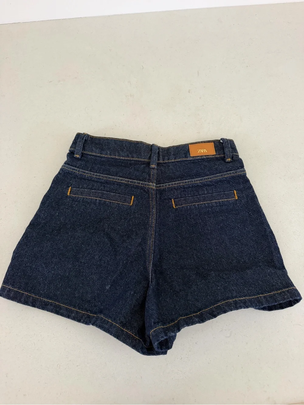 Dark denim high waisted shorts